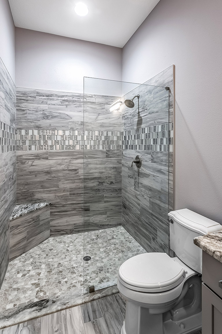 Heavy Glass Shower Enclosure and Shower Seat